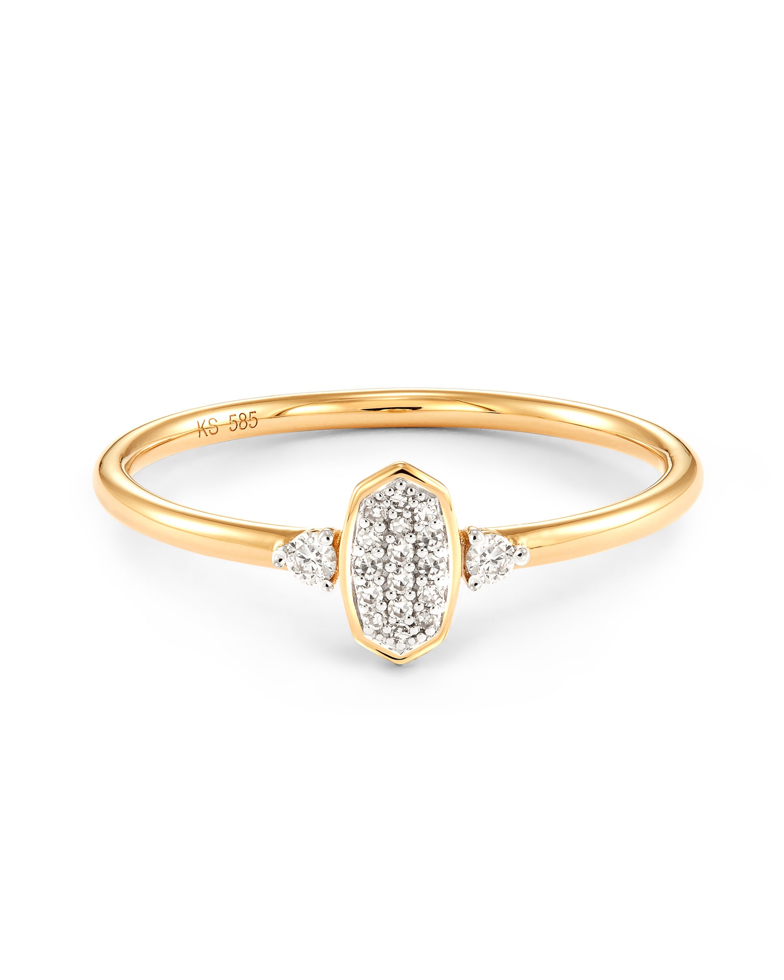 Marisa 14k Yellow Gold Band Ring White Diamond